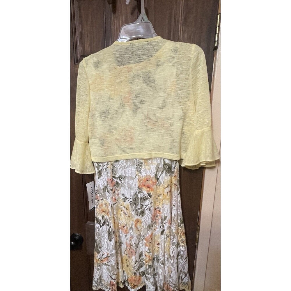 Size Small Perceptions New York Floral Print Lace Dress With 3/4 Sleeve Sweater - Picture 7 of 7